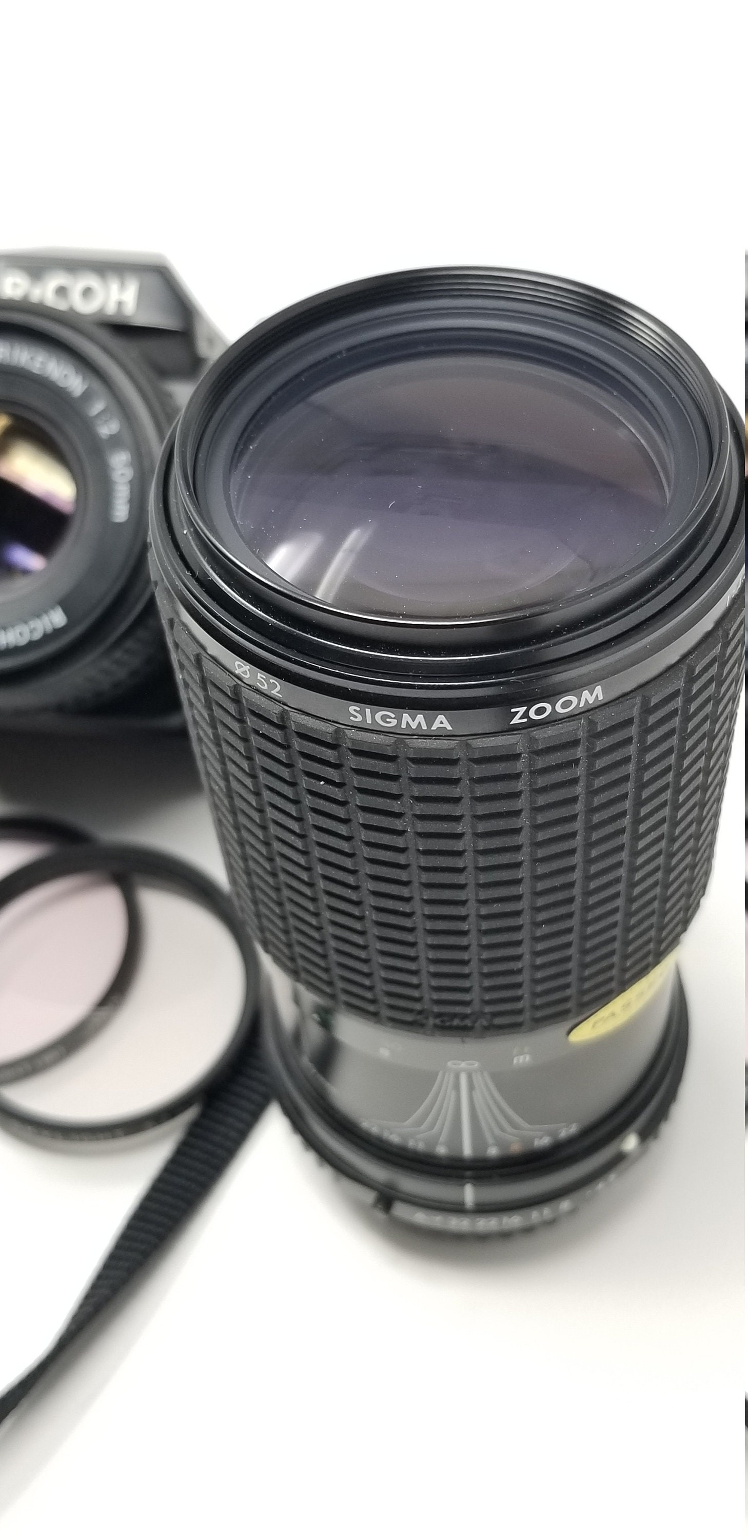 Classic RICOH KR-10 Super 35mm SLR Camera W Rikenon 100mm, 50mm