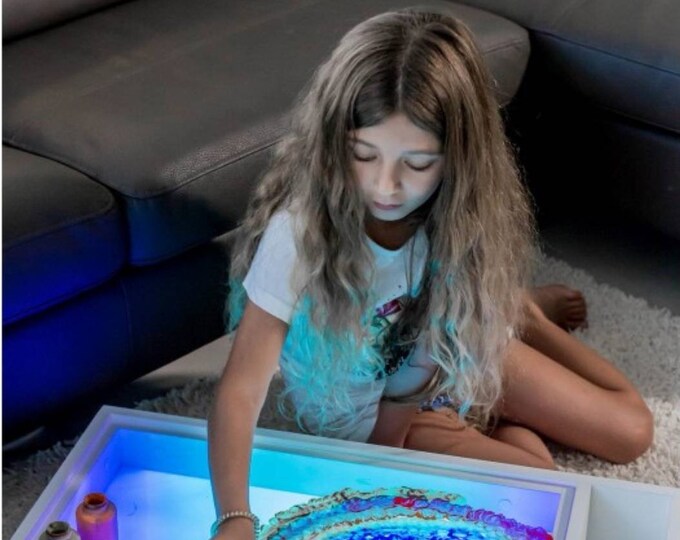 Light Activity Table Box for Toddlers and Kids Montessori, Painting