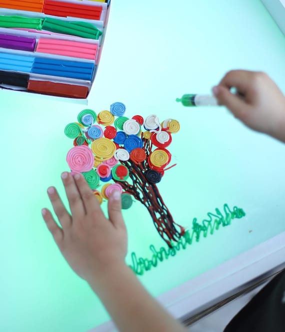 Light and Sensory art activity table box for kids Full set