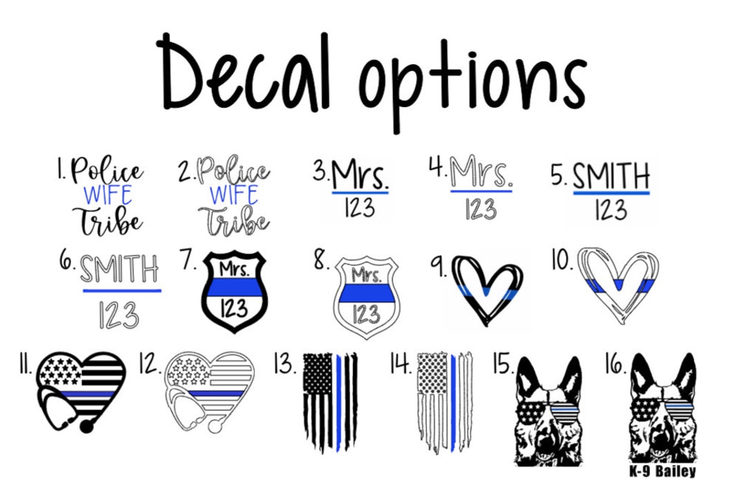 Police Decals Blue Line Decals K9 Decals Back the Blue Etsy