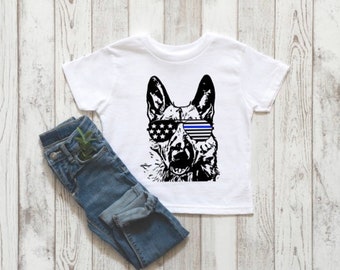 Toddler K9 blue line T-shirt, future k9 handler shirt, German shepherd shirt, blue line shirt for toddler, k9 toddler gift, police gift