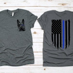 K9 Blue line Flag Shirt, blueline shirt,blueline flag shirt, k9 flag shirt, gift for k9 handler, gift for officer, k9 shirt, police k9 shirt