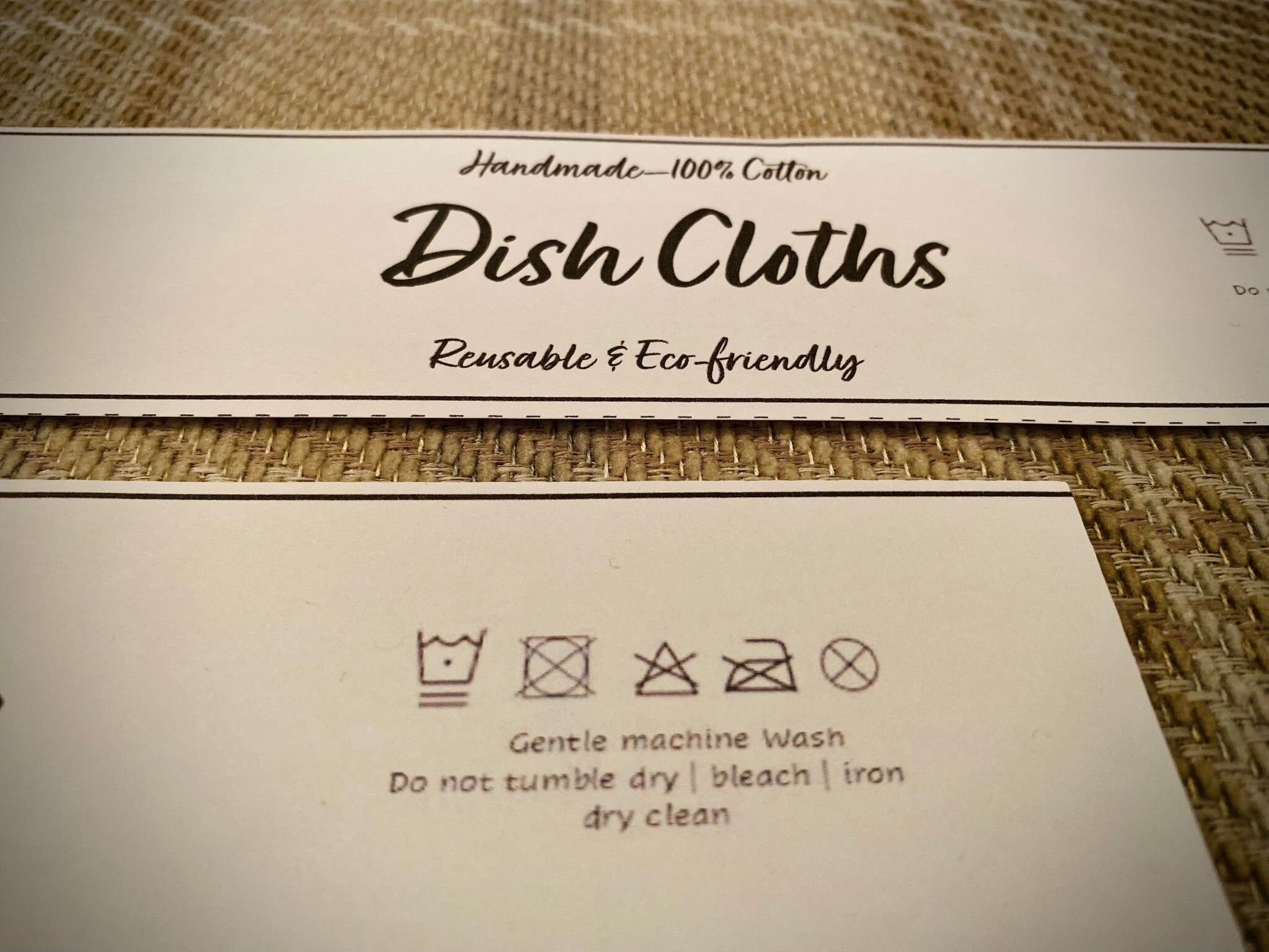 Dish Rag Label PRINTABLE Rectangle Dish Cloths Wrap Labels, Handmade Crochet Knitting ...