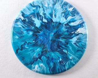 Whirl Pool Flowers - Round Acrylic Abstract Painting
