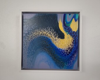 Blue Swirls - Beautiful Original Hand Made Artwork by Molly's Artistry - 10inch by 10 inch canvas