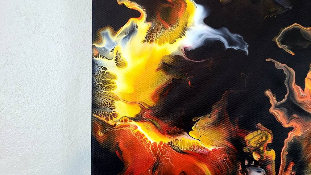 Inferno 16x20 in fluid abstract art by Molly's Artistry Etsy