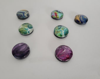 Mystery Art Magnets: Handmade Acrylic Skins, Set of 5 (18mm)
