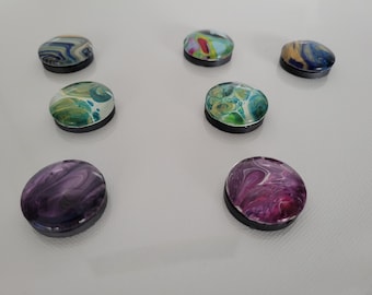 Handmade Acrylic Skin Magnets: Mystery Colors (30mm)