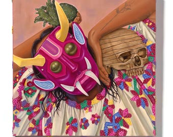 Interconexión -Original Oil Painting, Mexican Art