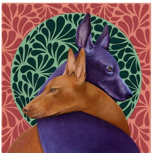 XOLOS -  Print, Xoloitzcuintli, Mexican hairless dog, Mexican Art.