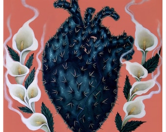 Corazon Valiente - Giclee Print, Mexican Art, Cactus