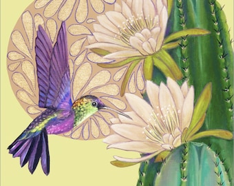 Colibrí en Vuelo- Print, Mexican Art