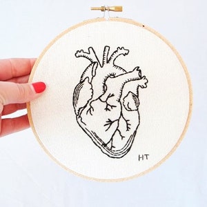 Anatatomically Correct Heart Beginner Hand Embroidery Pattern PDF digital download image 3