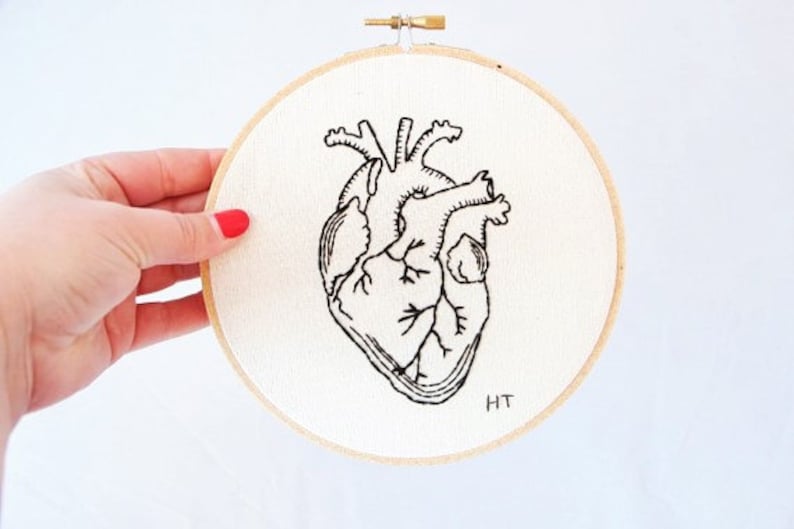 Anatatomically Correct Heart Beginner Hand Embroidery Pattern PDF digital download image 3