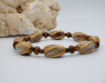 Twisted Speckled Ceramic Jasper Stretch Bracelet, Stack Bracelet, Beaded Bracelet, Gemstone Bracelet