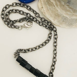 Black Onyx Bar Necklace