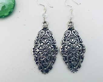 Silver Vintage Pendant Earrings