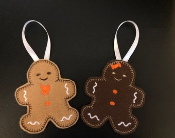 Set of Two Clemson Gingerbread Ornaments