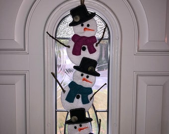 14x24 in Snowman Collector Gift Customized Snowman Couple Initial Sign Snowgirl Snowman Door Hanger Winter Decoration QUICK Ship