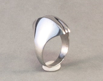 Vintage silver ring | Christian Veilskov modernist solid ring