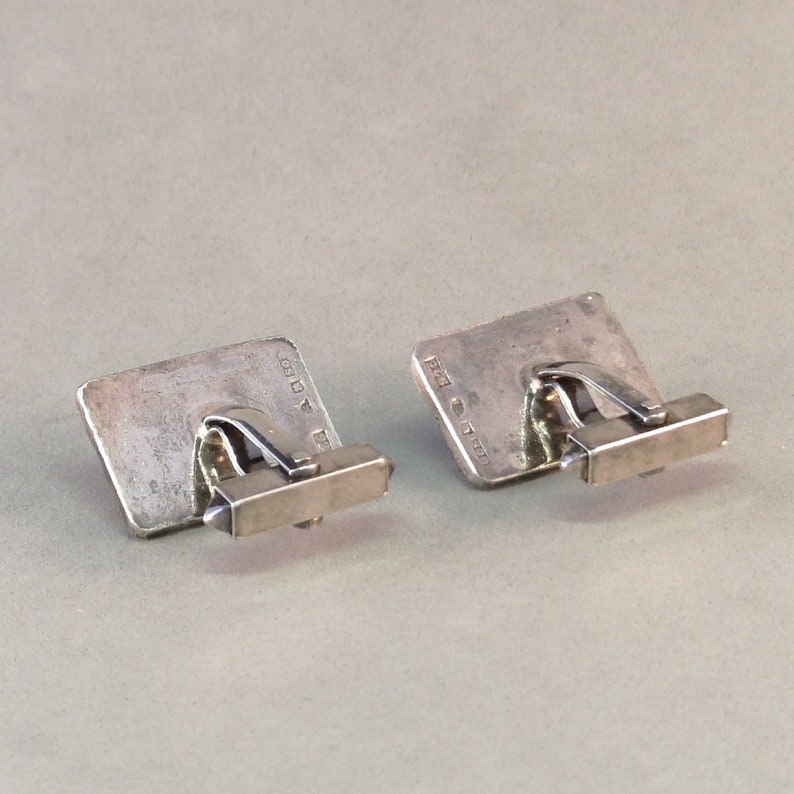 Vintage silver cufflinks Heavy brutalist cufflinks by Swedish jeweler Peter Schutz