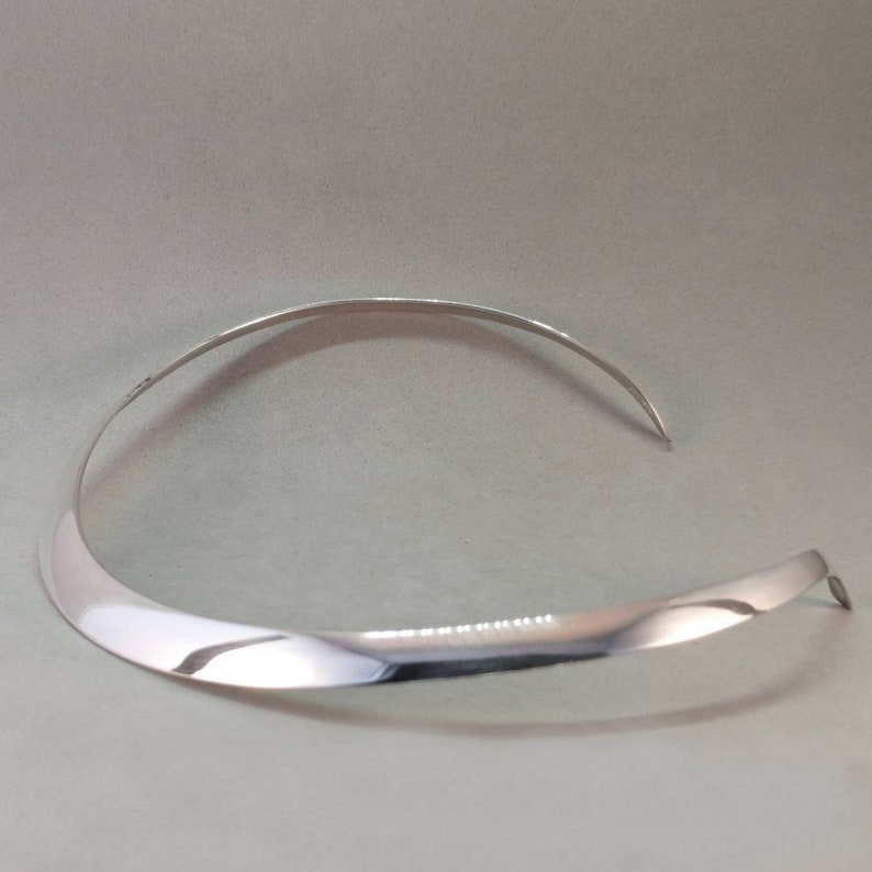 Quinn Franz Scheurle 1990/'s silver neck ring torc necklace