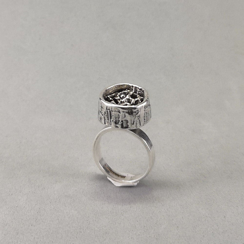 1968 Vintage silver ring | Stigbert. Brutalist statement ring from popular Swedish jewellery firm