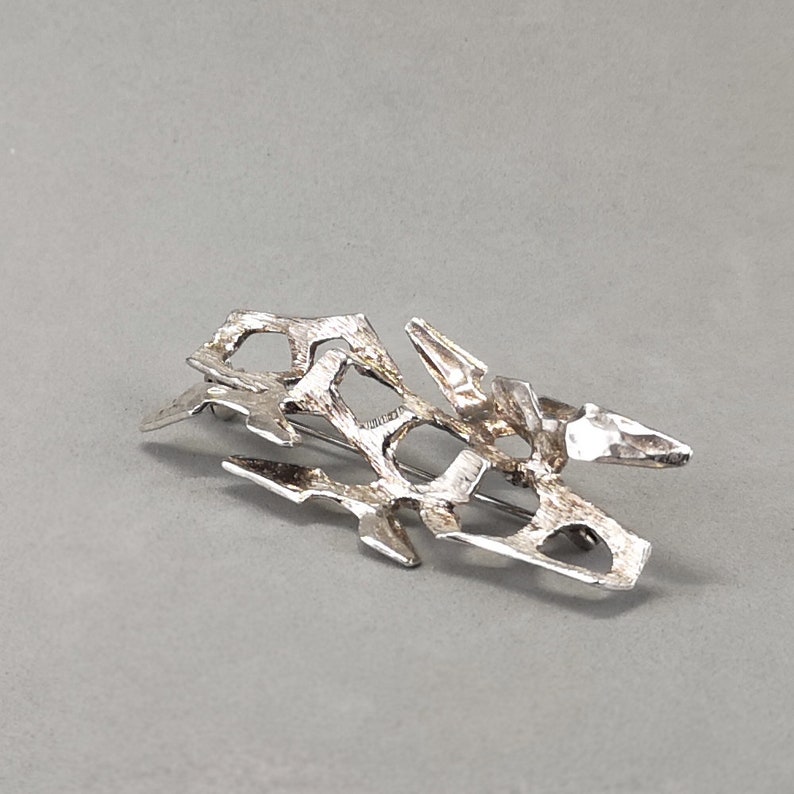 Vintage silver brooch Else Paul Berntsen Hughes sterling brutalist brooch pin from Norway 1960 1970 Studio E/&P