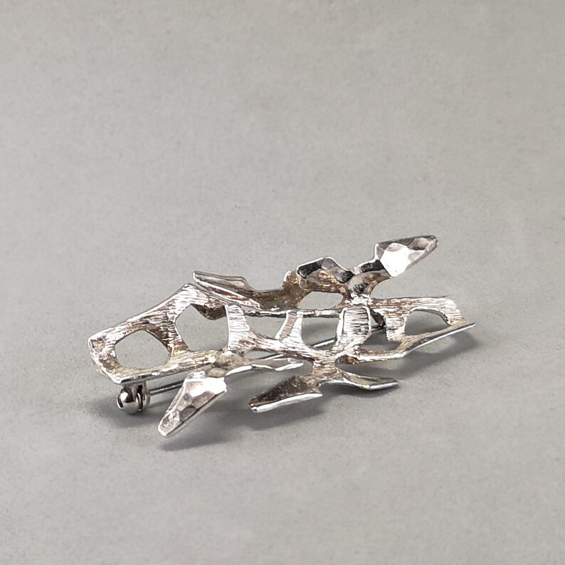 Vintage silver brooch Else Paul Berntsen Hughes sterling brutalist brooch pin from Norway 1960 1970 Studio E/&P