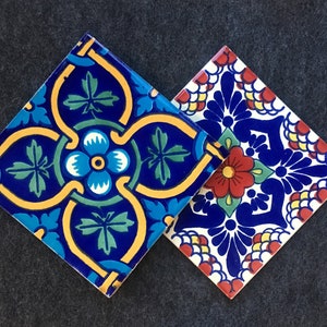 Hand-Painted Talavera Mexican Tile Coaster Trivet | 6x6 Inch Colorful Ceramic Coaster, Ideal for Outdoor & Nature Lovers
