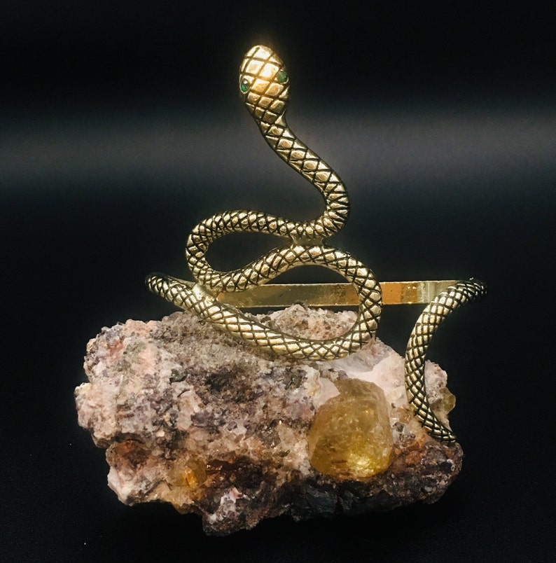 Snake Bracelet With Emerald Eyes/ Snake Palm Cuff/ Snake Palm Etsy