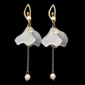 Golden Ballerina Dangle Earrings - Gold-Toned Figurine Lady Dancer with Pearl Statement Earrings | Perfect Gift for Women