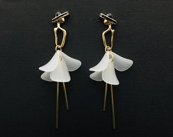 Black Hat Lady Figurine Dangle Earrings - Stylish Elegant French Women Profile Earrings | Gift for Her, Art Deco Statement Jewelry