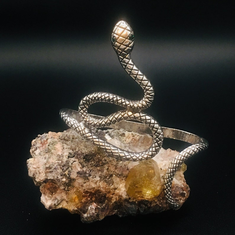 Snake Bracelet With Emerald Eyes/ Snake Palm Cuff/ Snake Palm Etsy