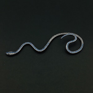 Vintage Silver and Blue Snake Ear Wrap | Bohemian Serpent Ear Cuff | Dragon Ear Wrap for Left or Right Ear | No Piercing Needed