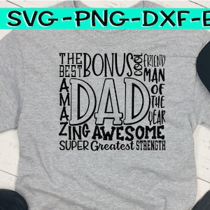 The BEST BONUS DAD, Happy Father's Day, Bonus Dad, Stepdad Svg, Step Dad Svg, Step-Dad Svg, Bonus Dad Svg, Fathers Day, Friend Dad, Extra