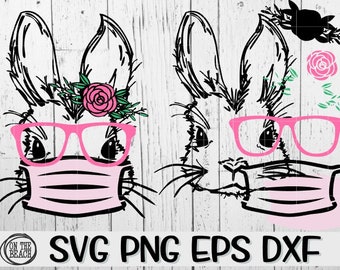 Download Bunny With Glasses Svg Etsy