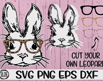 Download Free Bunny With Glasses Svg Etsy SVG Cut Files