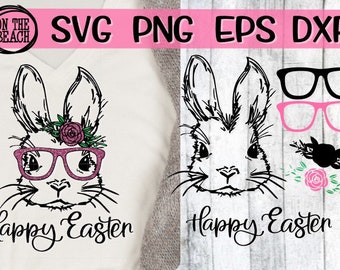 Download Bunny With Glasses Svg Etsy