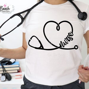 Nurse, Nurse Svg, Stethoscope SVG, Stethoscope Heart Svg, Nurse Gift, Nurse Png, Essential Worker Svg, Stethoscope Clipart, Cricut Cut Files