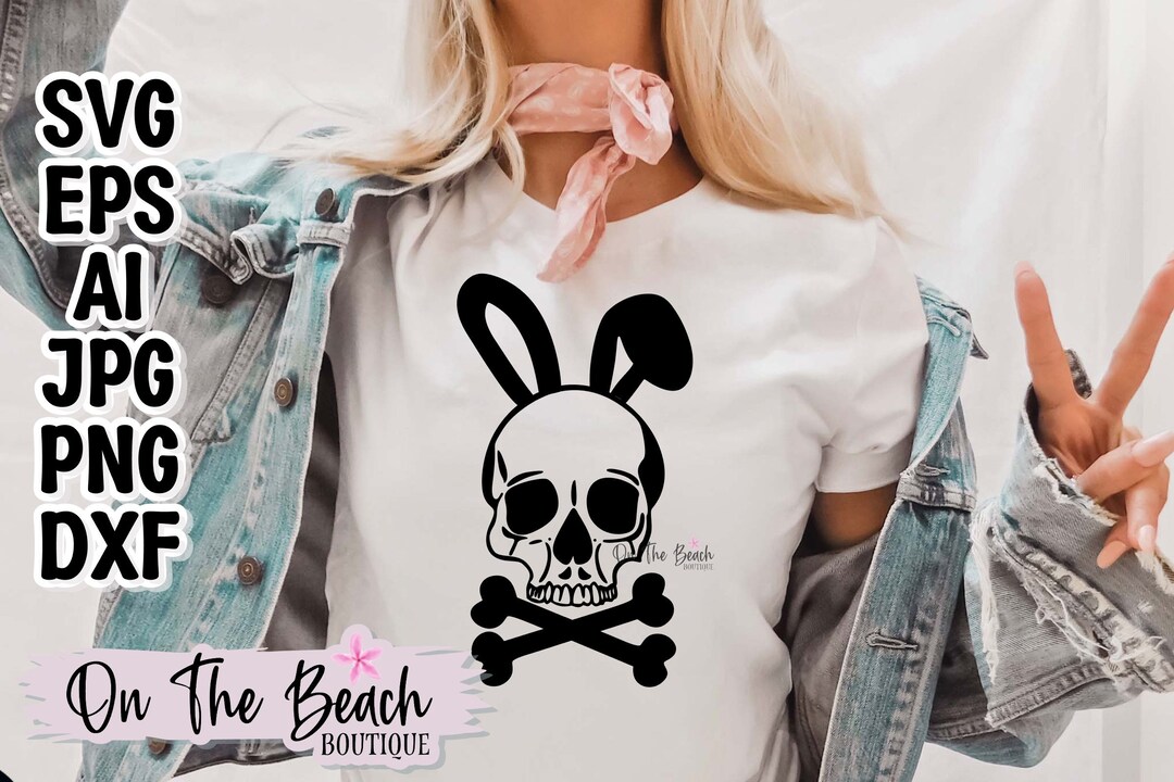 Bunny Svg Bunny Skull Svg Skull Clipart Bunny Ears Skull Svg Etsy