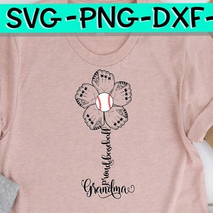 SVG Proud Baseball Grandma, Baseball Flower, Baseball Flower Grandma, SVG Design, Proud Grandma, Baseball Grandma Svg, Baseball Glove Mitt