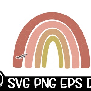 Boho Rainbow SVG Cut File Boho Hand Drawn Rainbow Cricut SVG File Instant Digital Download Rainbow Color colors Boho Svg