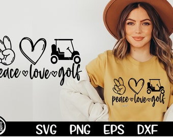 Peace Love Golf Svg Golfing Woman Golfer SVG Female Golfer SVG Golf Png, Golf Sublimation Golfing Cut Files Cricut Silhouette