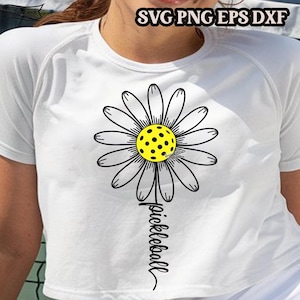 Pickleball Daisy Svg, Pickleball fleur Svg, Pickleball svg, Pickleball Png, Pickleball Svg drôle, téléchargement numérique, Sublimation Png