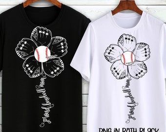 SVG Mamma orgogliosa di baseball, Fiore di baseball, Mamma fiore di baseball, Design SVG, Mamma orgogliosa, Silhouette, Mamma di baseball Svg, Guanto da baseball Mitt Svg