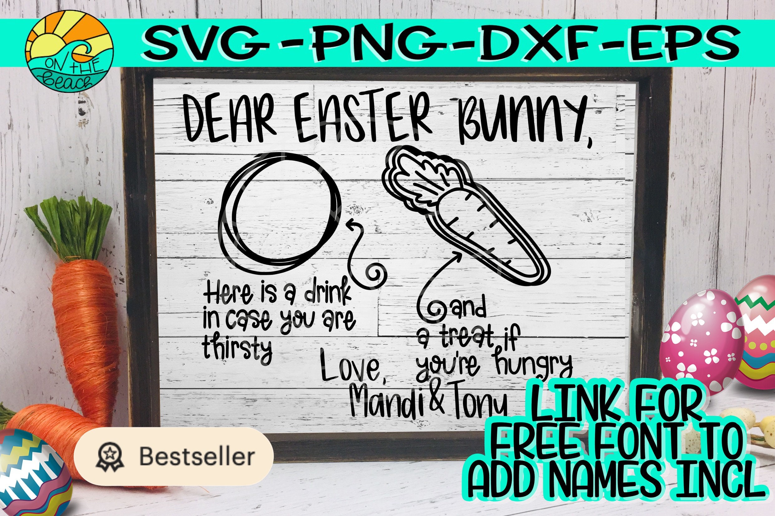 Download FREE font link incl Dear Easter Bunny Dear Bunny Tray Svg | Etsy
