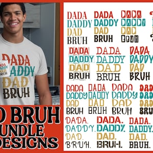 Dada Daddy Dad Bruh Svg Bundle, Dad Life Svg, Retro Dad Svg, Fathers Day Svg, Bruh Dad Png, Bonus Dad Svg, Dad Bruh Svg, Descarga digital