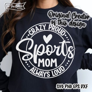Verrückte immer Sport Mom SVG Verrückte stolze laute Png Sport Mom SVG Baseball Fan Sport Softball Png Sublimationsschnittdatei Cricut Schneiden