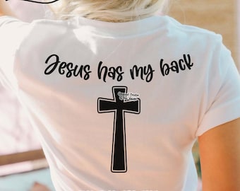 Jezus heeft mijn rug SVG Christian Instant Digitale Download Silhouet Cross SVG Cut File PNG File Cricut Cutting File Jesus Svg Sublimation